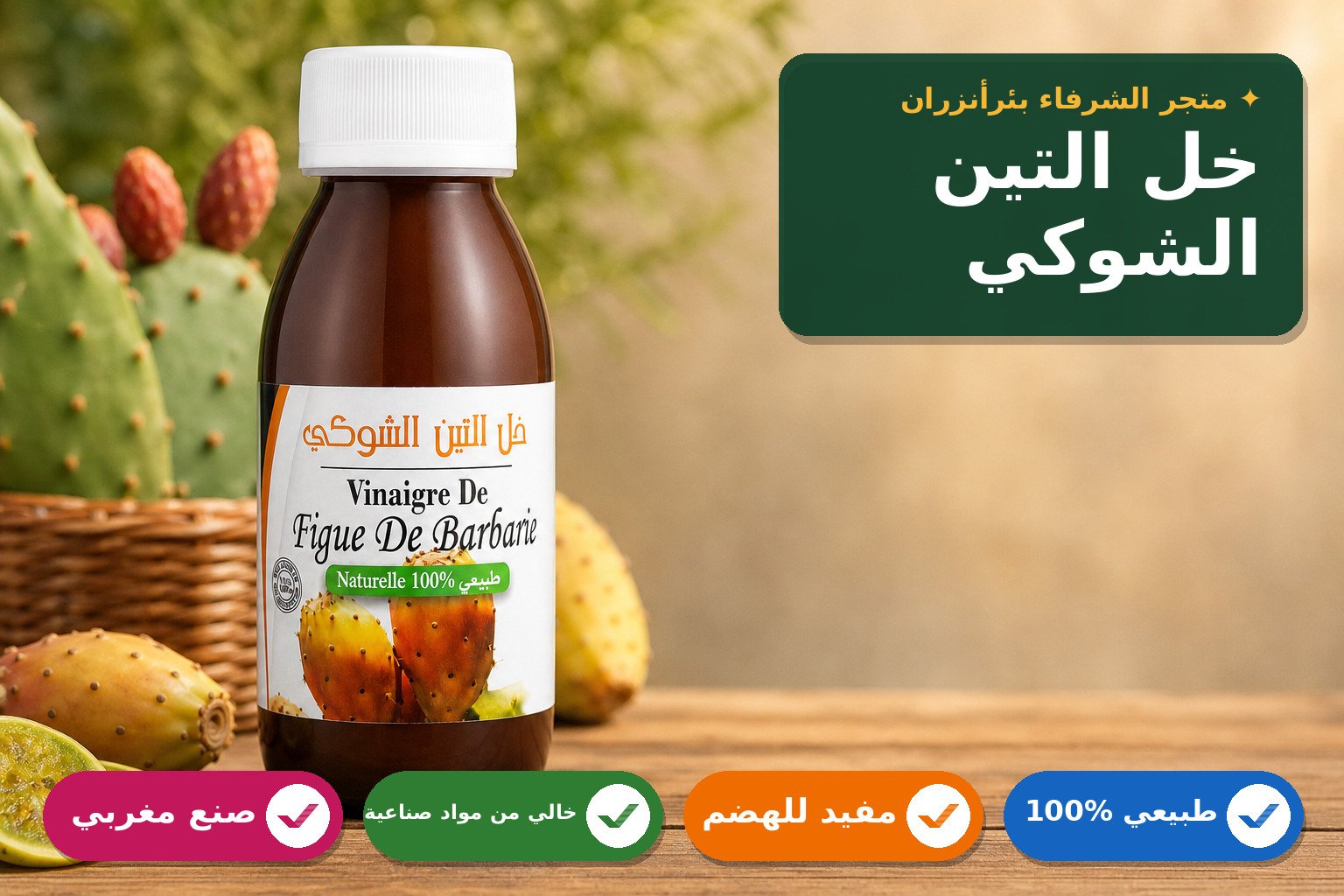 خل التين الشوكي الطبيعي 100%
