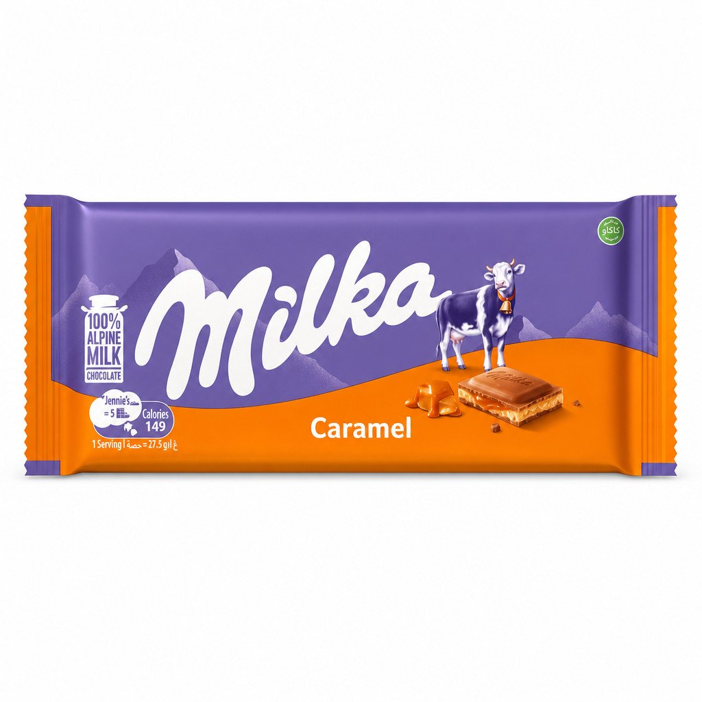 شوكولاتة ميلكا بالحليب والكراميل