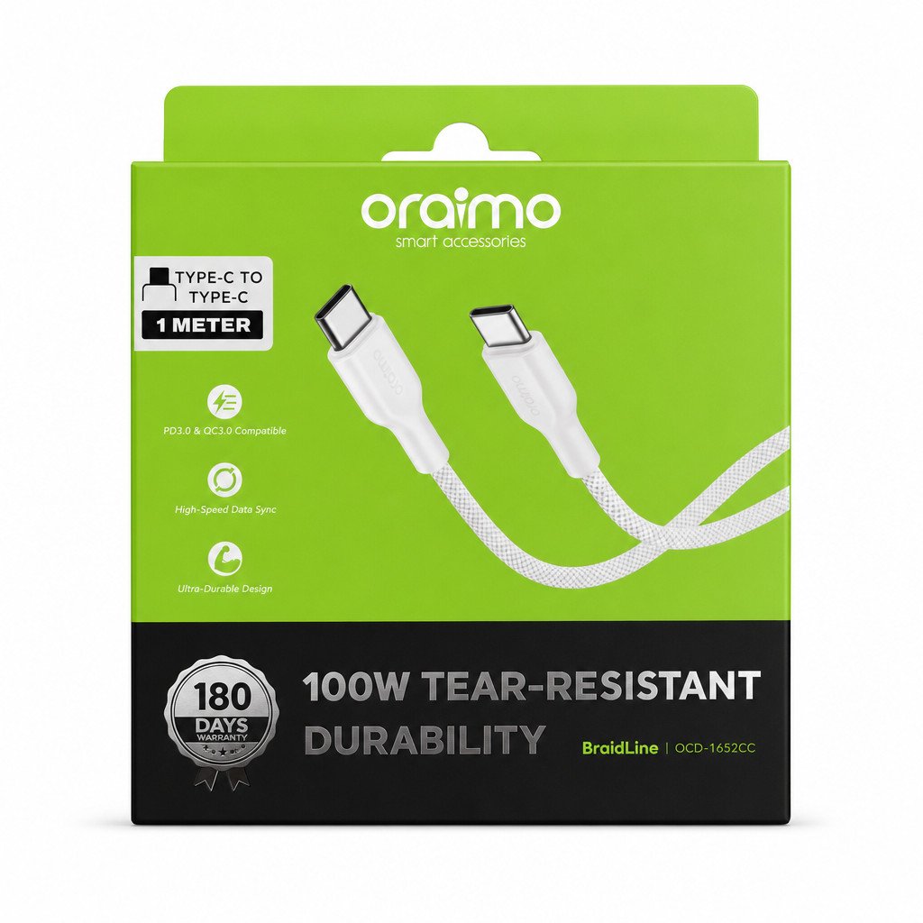 كابل شحن ونقل بيانات USB نوع C بطول متر