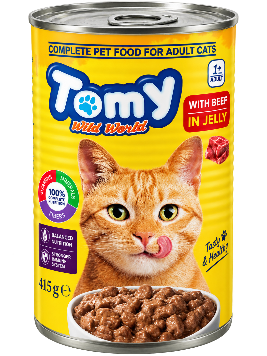 Tomy Wild World 🐱 – لحم بالجيلي | 415غ