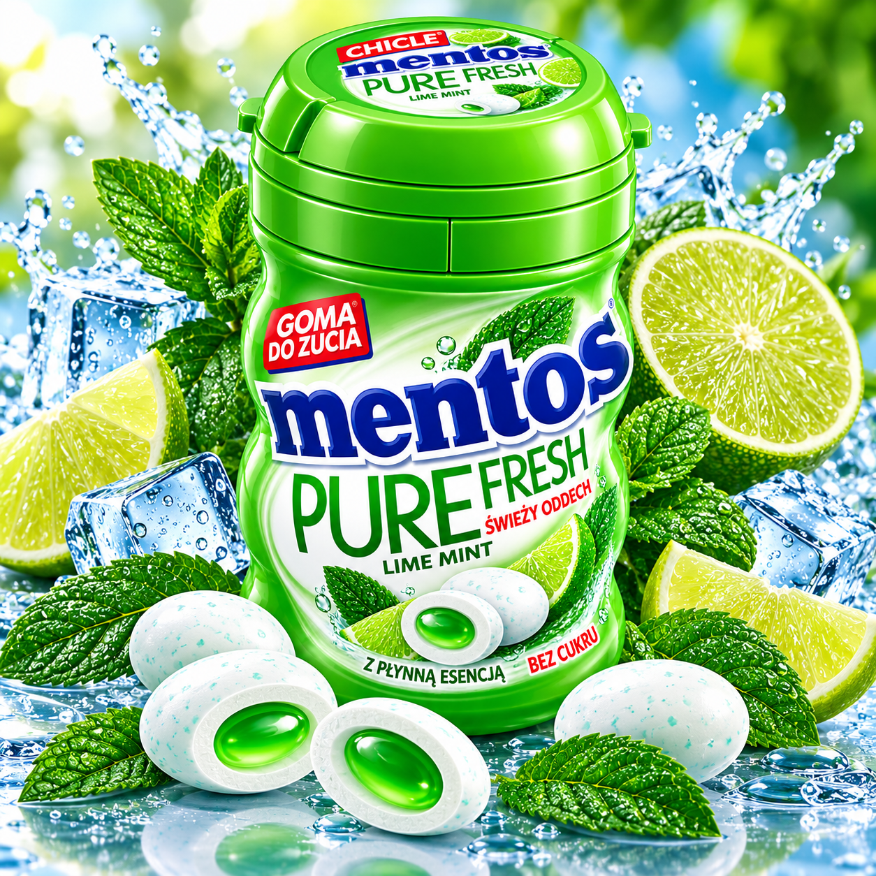 Mentos Pure Fresh Lime Mint – علكة بنكهة الليمون والنعناع