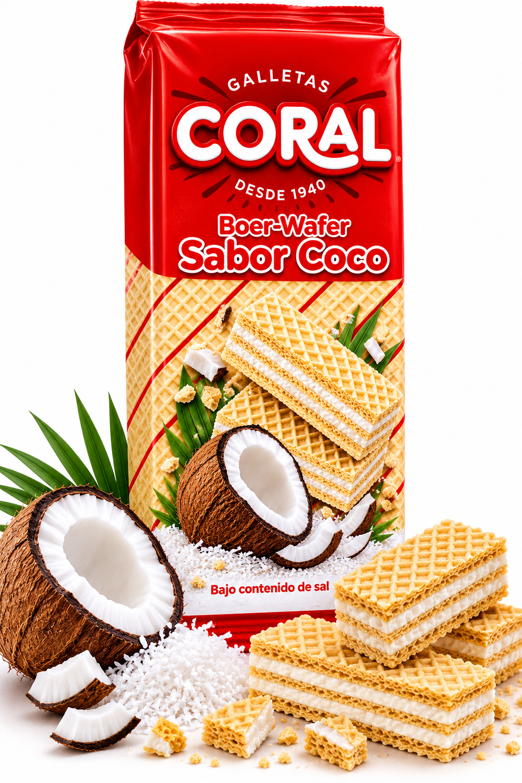 بسكويت ويفر جوز الهند CORAL – كريمي ومقرمش