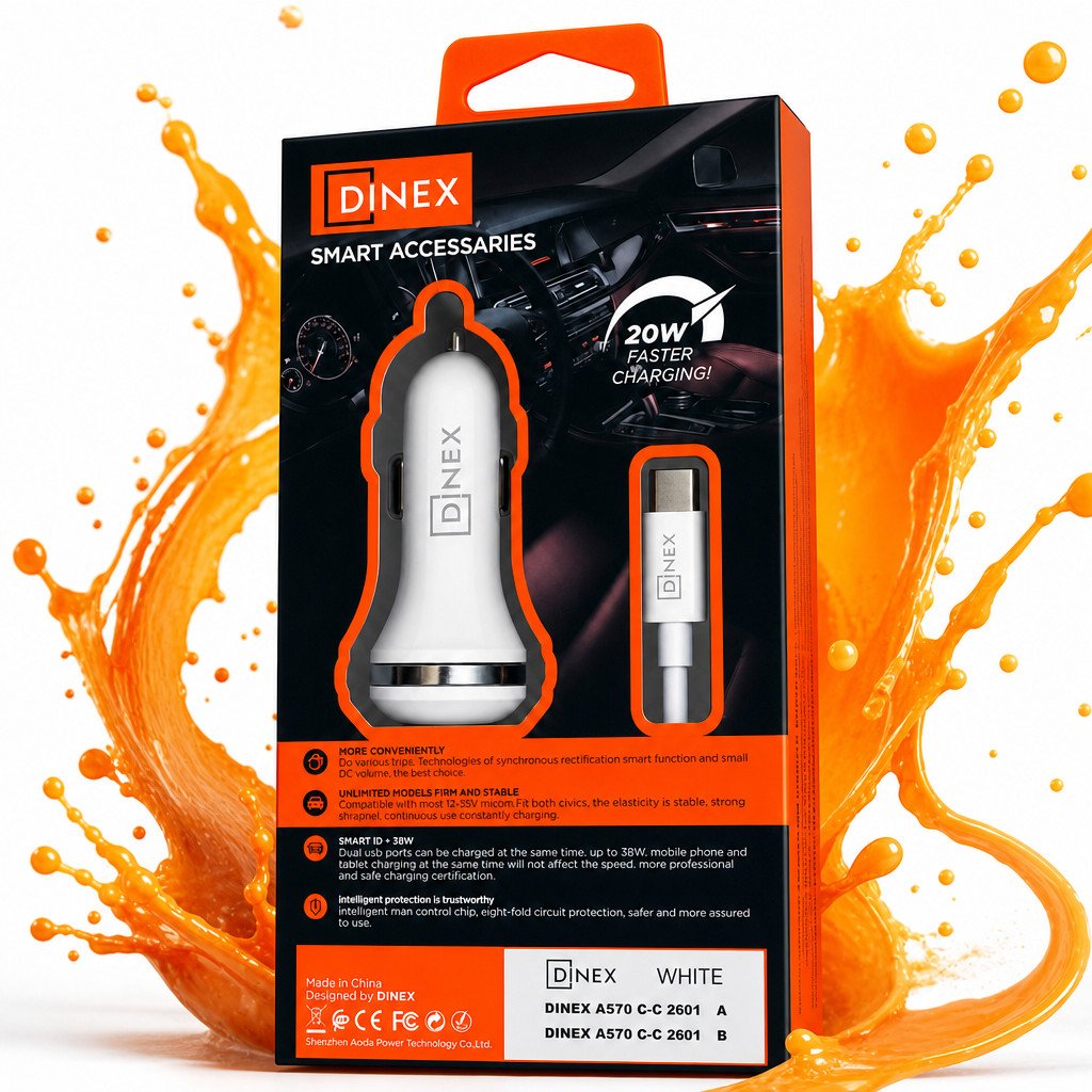 شاحن سيارة سريع Dinex 20 واط