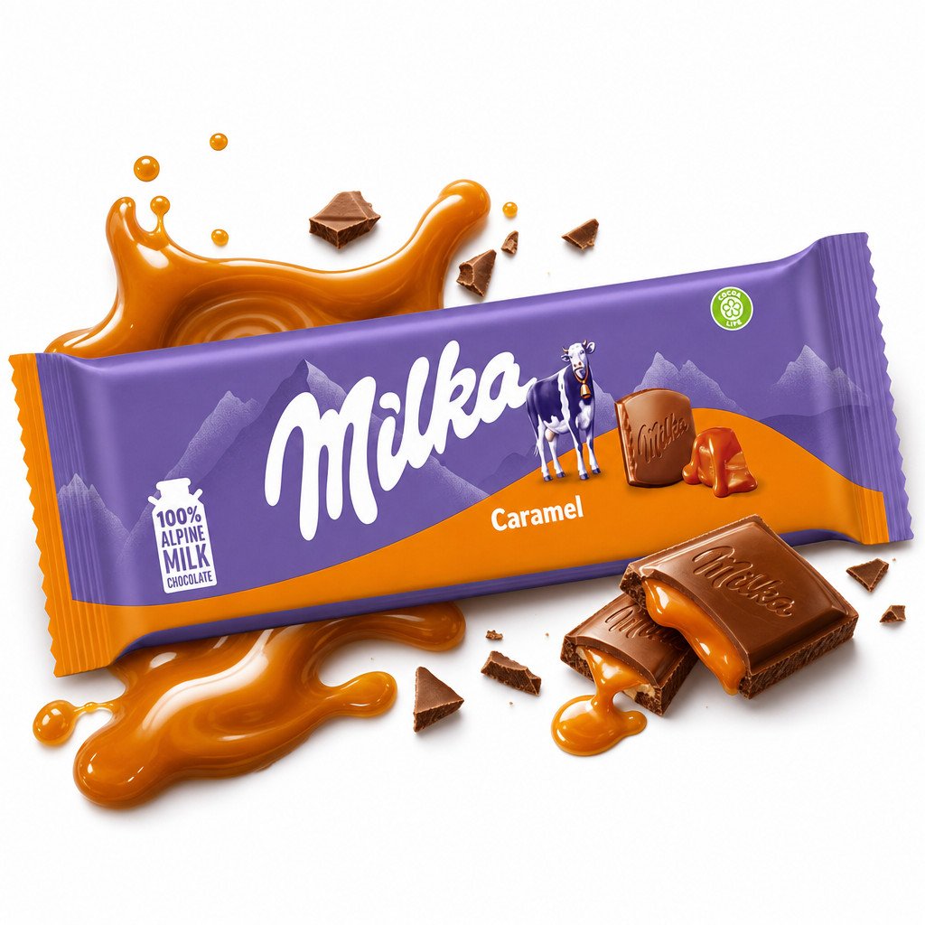 شوكولاتة ميلكا بحشوة الكراميل
