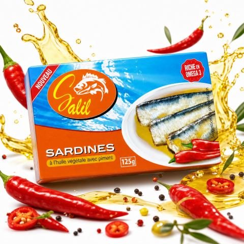 سردين ساليل بالزيت النباتي الحار