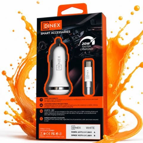 شاحن سيارة سريع Dinex 20 واط