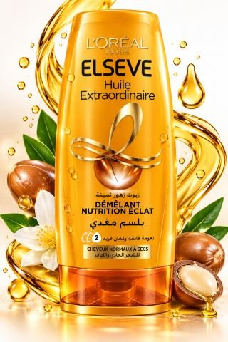 بلسم Elseve Huile Extraordinaire بزيوت الزهور الثمينة – تغذية ولمعان للشعر