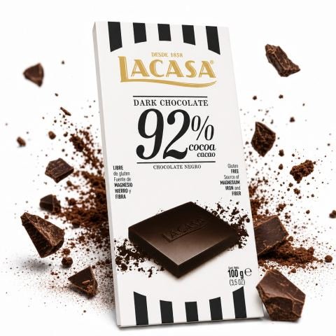 شوكولاتة داكنة 92% كاكاو طبيعية